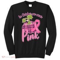 In October We Wear Pink Breast Cancer Autumn Pumpkin Sweatshirt thumb 0