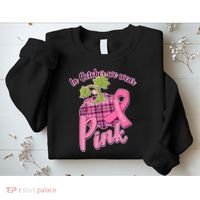 In October We Wear Pink Breast Cancer Autumn Pumpkin Sweatshirt thumb 2