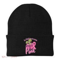 In October We Wear Pink Breast Cancer Autumn Pumpkin Beanie thumb 0