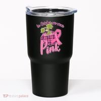 In October We Wear Pink Breast Cancer Autumn Pumpkin Tumbler thumb 0