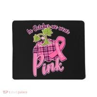 In October We Wear Pink Breast Cancer Autumn Pumpkin Mousepad thumb 0