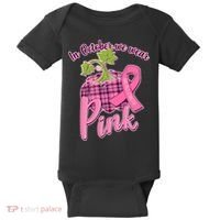 In October We Wear Pink Breast Cancer Autumn Pumpkin Baby Bodysuit thumb 0