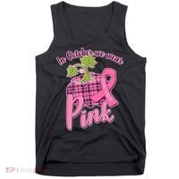 In October We Wear Pink Breast Cancer Autumn Pumpkin Tank Top thumb 0