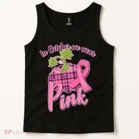 In October We Wear Pink Breast Cancer Autumn Pumpkin Tank Top thumb 2