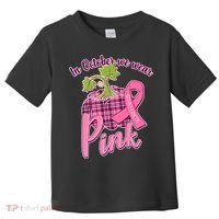 In October We Wear Pink Breast Cancer Autumn Pumpkin Toddler T-Shirt thumb 0