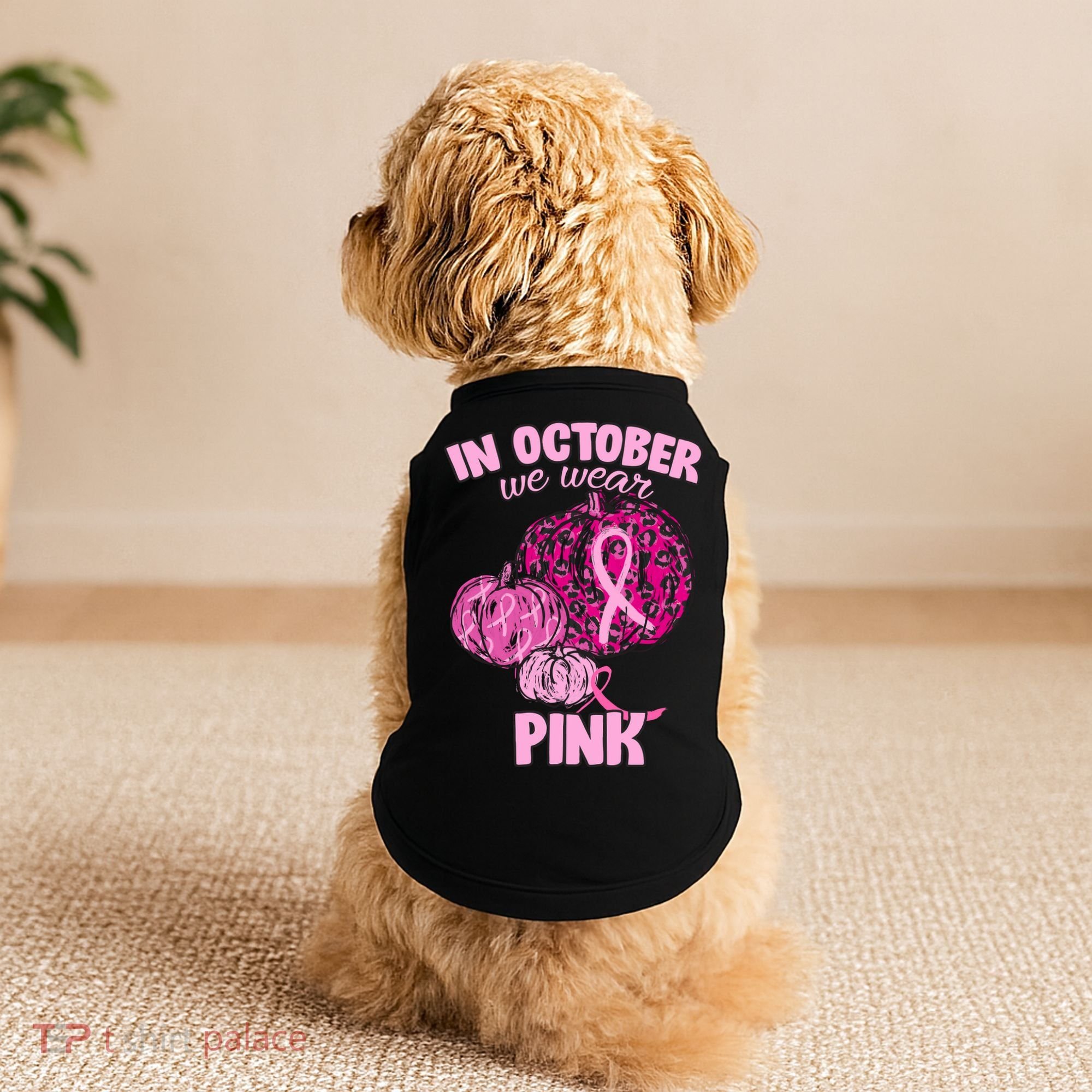 In October We Wear Pink Breast Cancer Awareness Doggie Tank