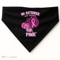 In October We Wear Pink Breast Cancer Awareness USA-Made Doggie Bandana thumb 0