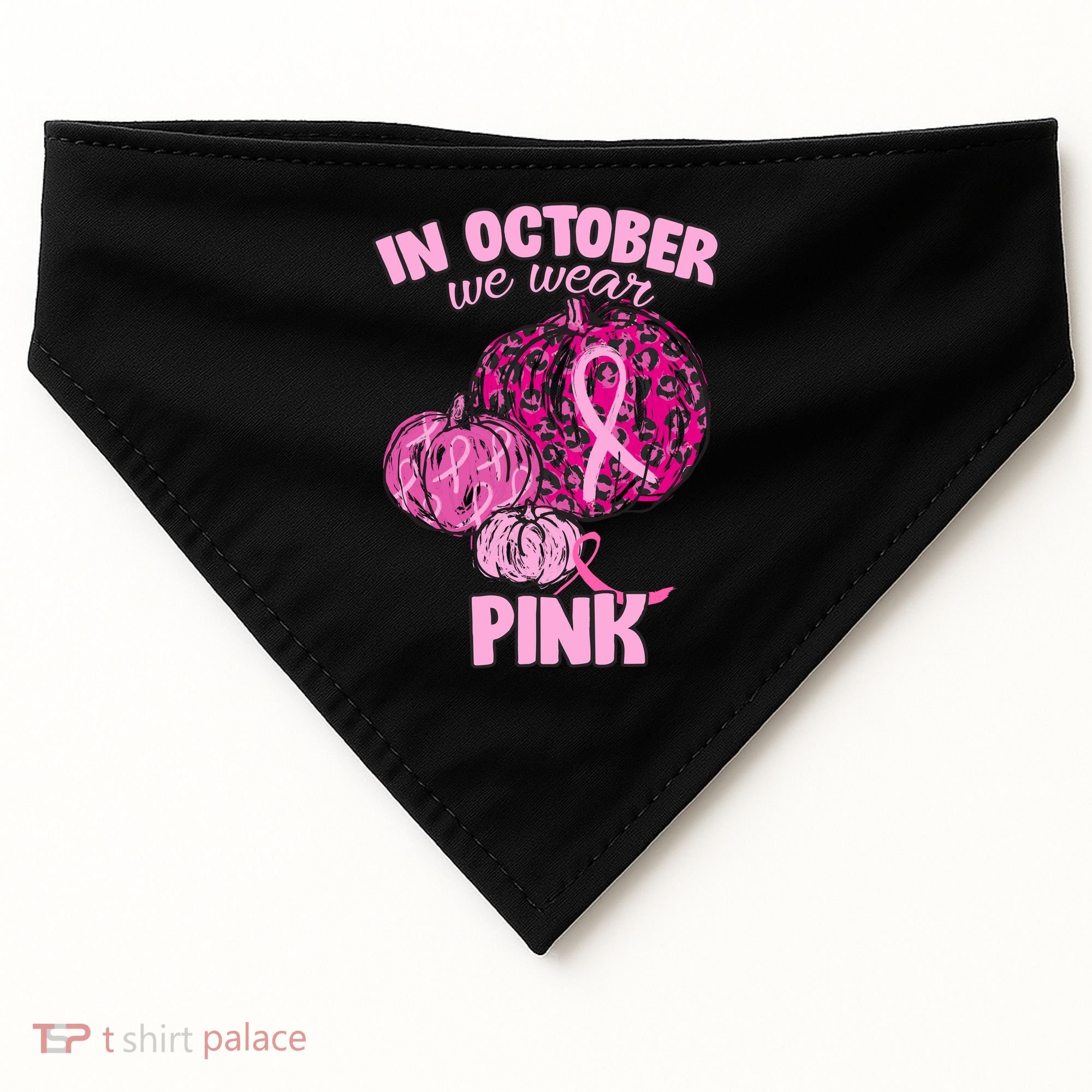 In October We Wear Pink Breast Cancer Awareness USA-Made Doggie Bandana