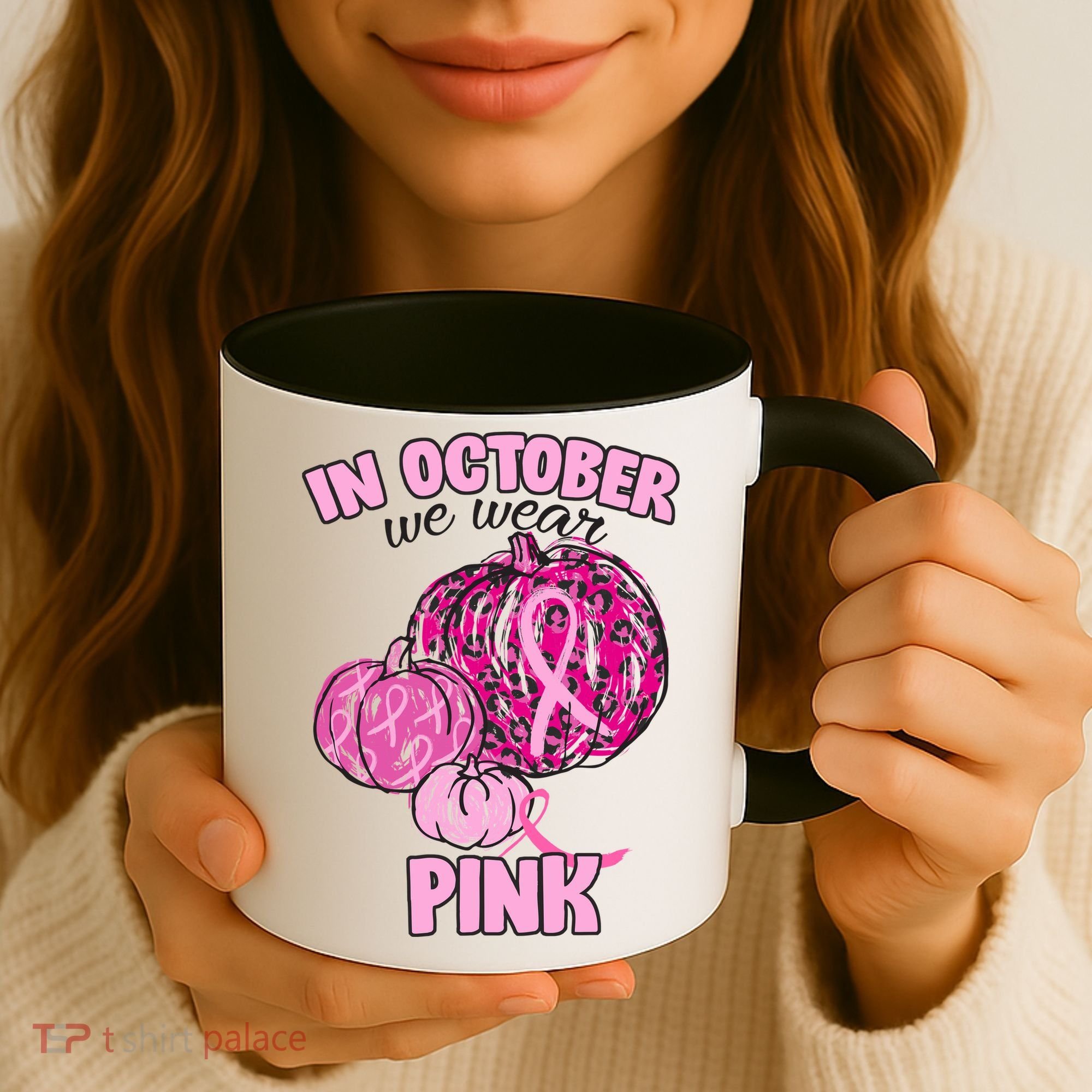 In October We Wear Pink Breast Cancer Awareness Coffee Mug
