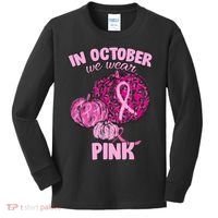 In October We Wear Pink Breast Cancer Awareness Kids Long Sleeve Shirt thumb 0