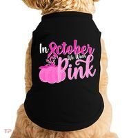In October We Wear Pink Breast Cancer Awareness Pumpkin Doggie Tank thumb 0
