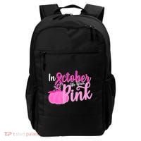 In October We Wear Pink Breast Cancer Awareness Pumpkin Backpack thumb 0