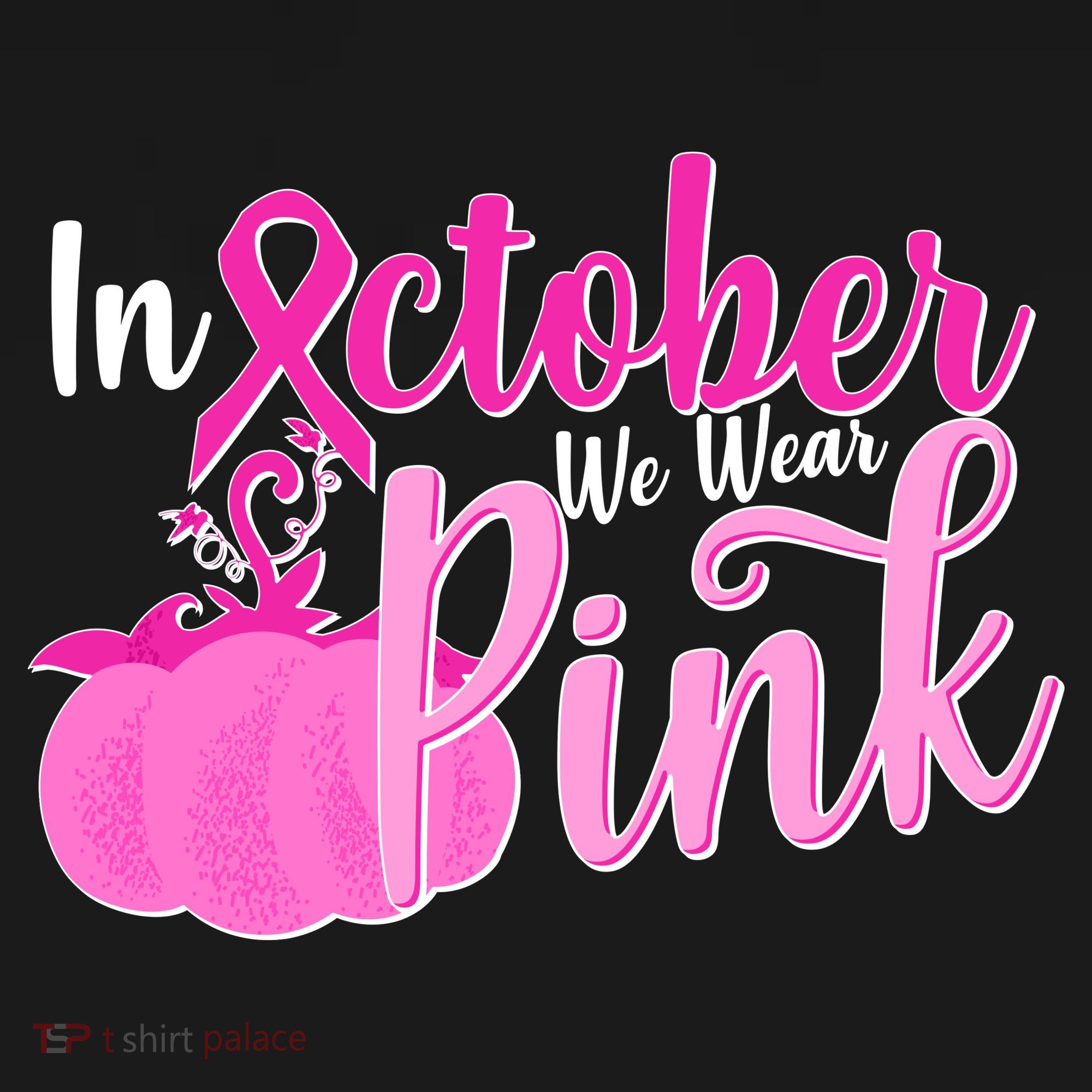 In October We Wear Pink Breast Cancer Awareness Pumpkin Ornament