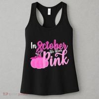In October We Wear Pink Breast Cancer Awareness Pumpkin Women's Tank Top thumb 3