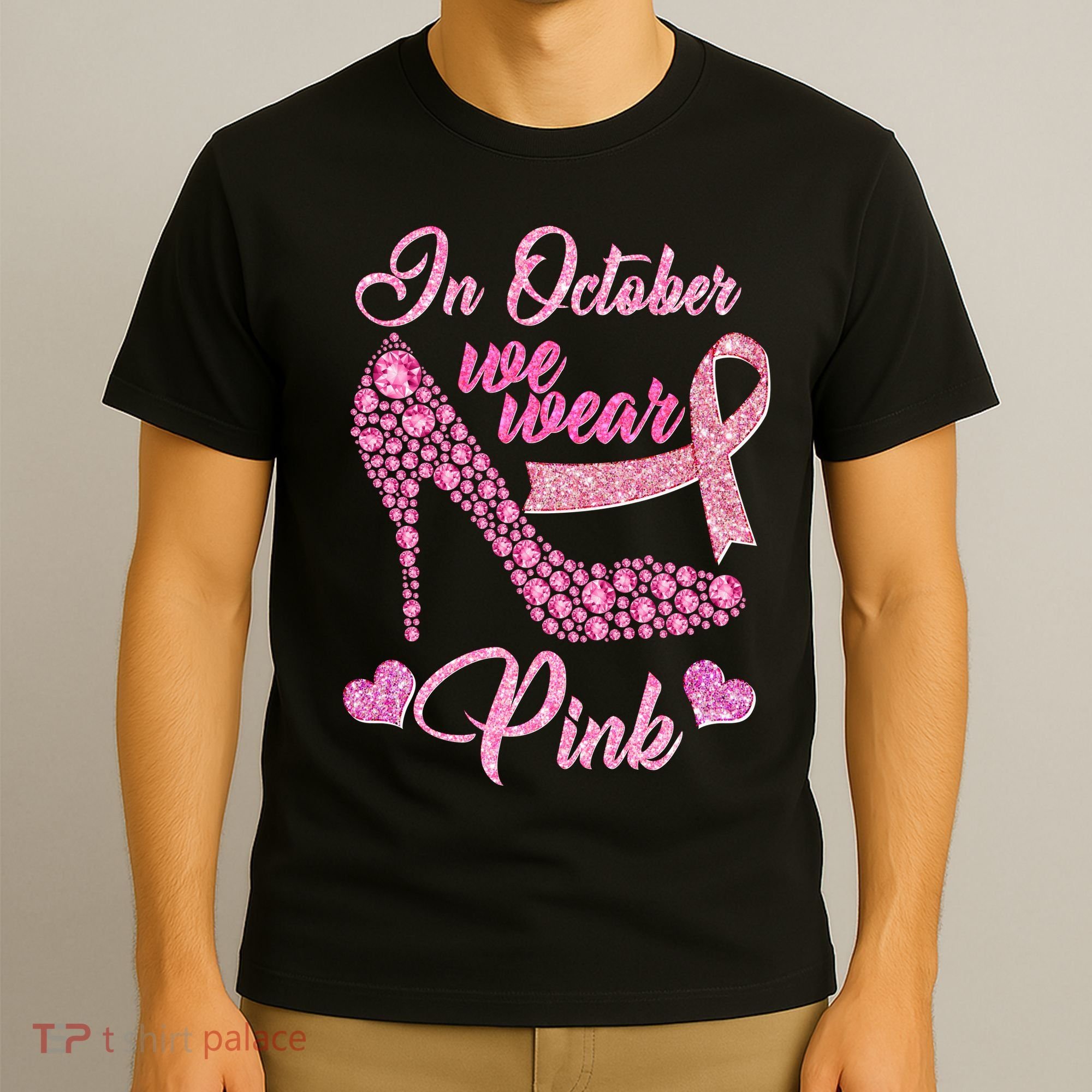 In October We Wear Pink Fancy Heel Ribbon T-Shirt