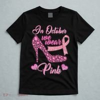 In October We Wear Pink Fancy Heel Ribbon T-Shirt thumb 5