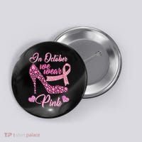 In October We Wear Pink Fancy Heel Ribbon Button thumb 0