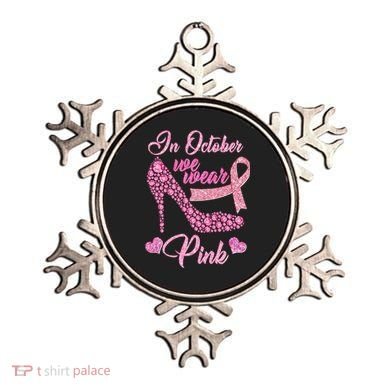 In October We Wear Pink Fancy Heel Ribbon Ornament