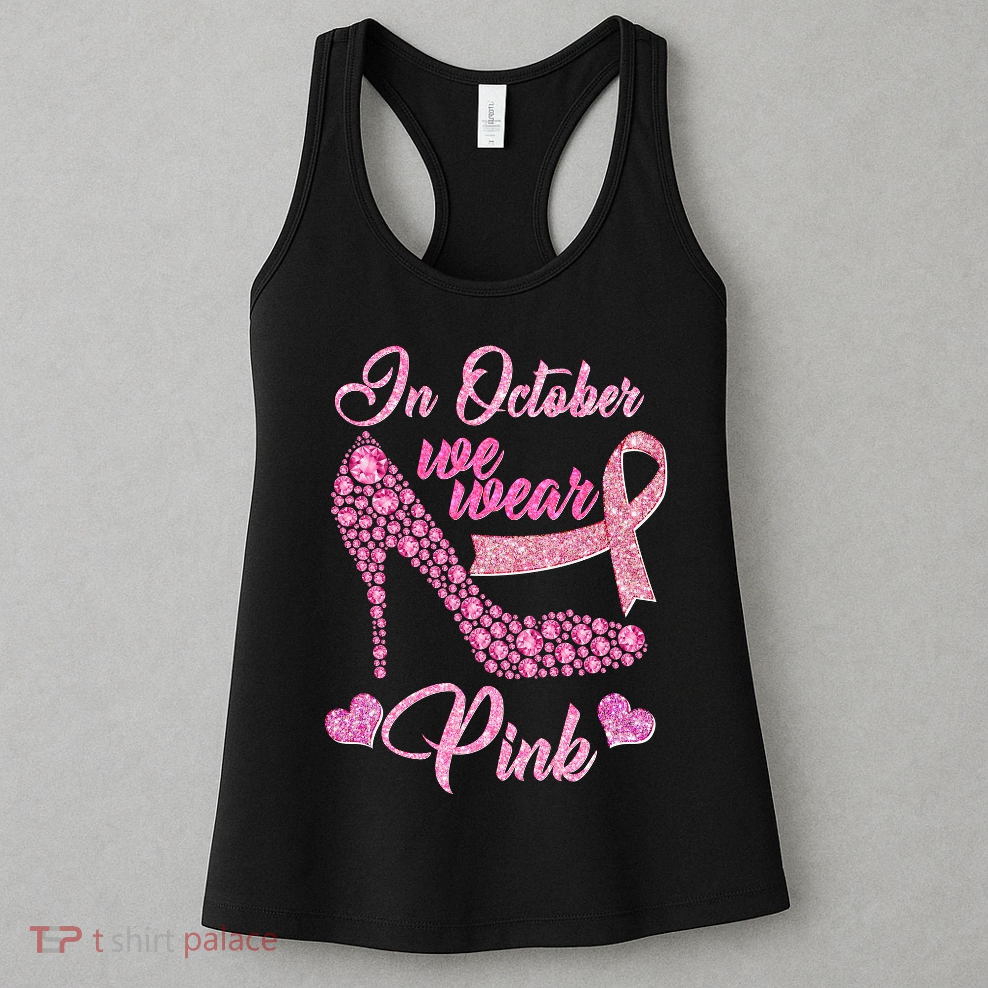 In October We Wear Pink Fancy Heel Ribbon Women's Tank Top