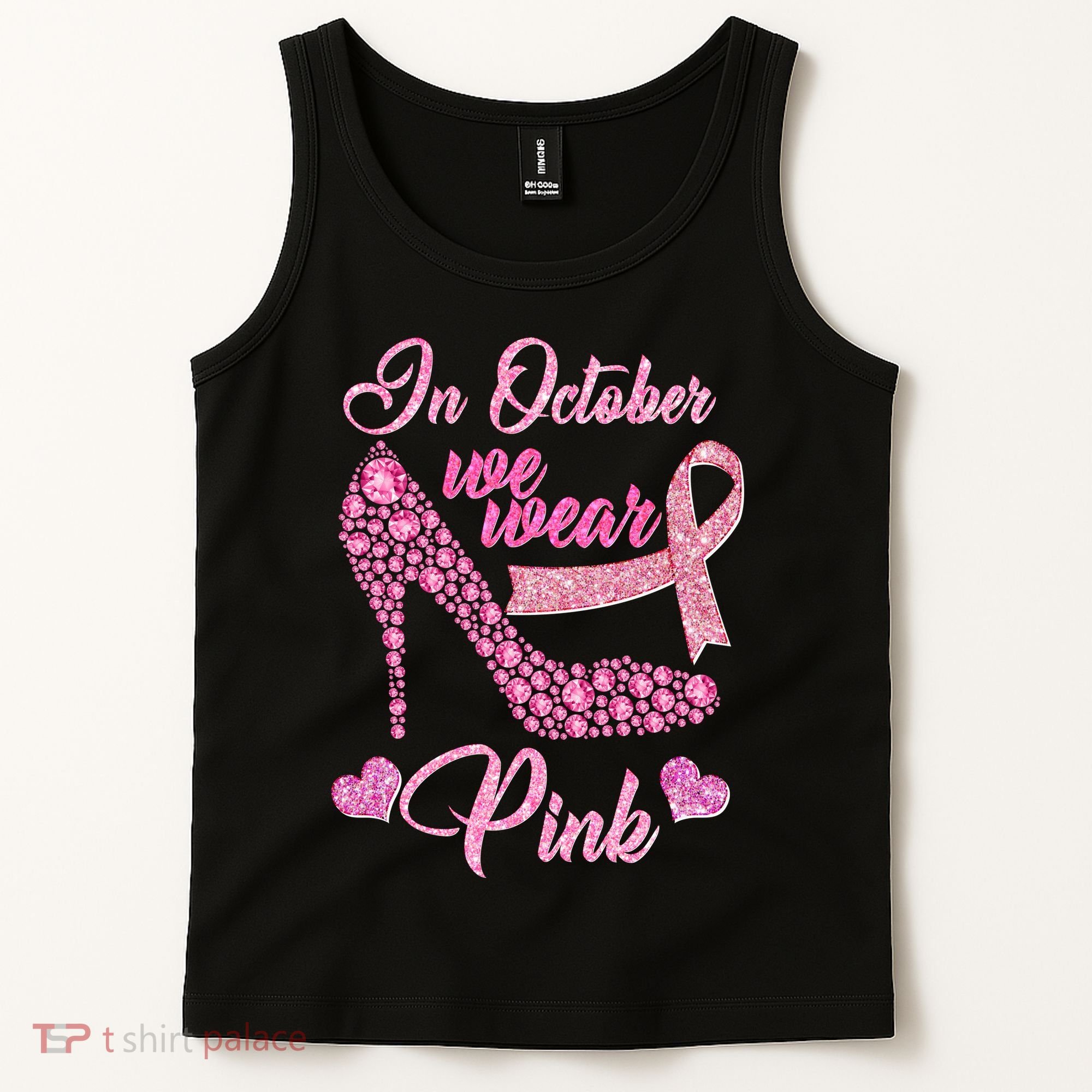 In October We Wear Pink Fancy Heel Ribbon Tank Top