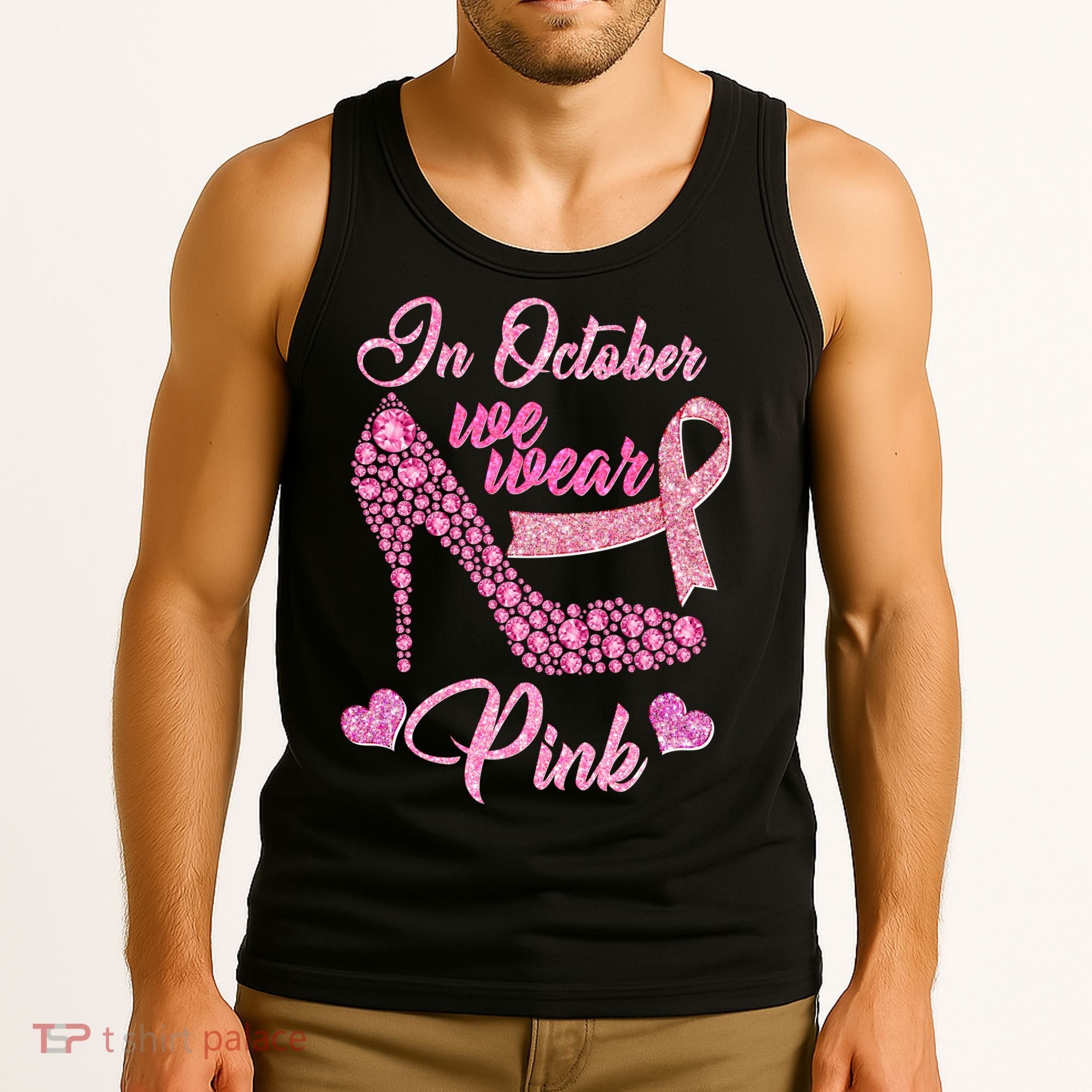 In October We Wear Pink Fancy Heel Ribbon Tank Top