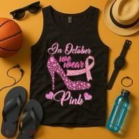 In October We Wear Pink Fancy Heel Ribbon Tank Top thumb 4