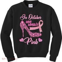 In October We Wear Pink Fancy Heel Ribbon Kids Sweatshirt thumb 0