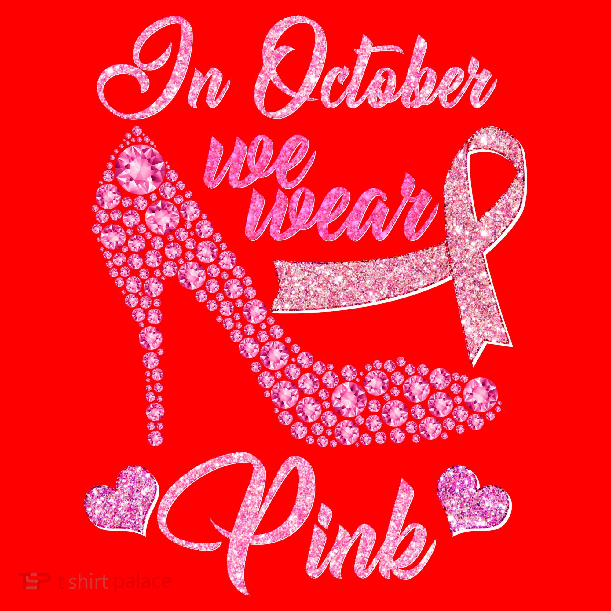 In October We Wear Pink Fancy Heel Ribbon Santa Hat