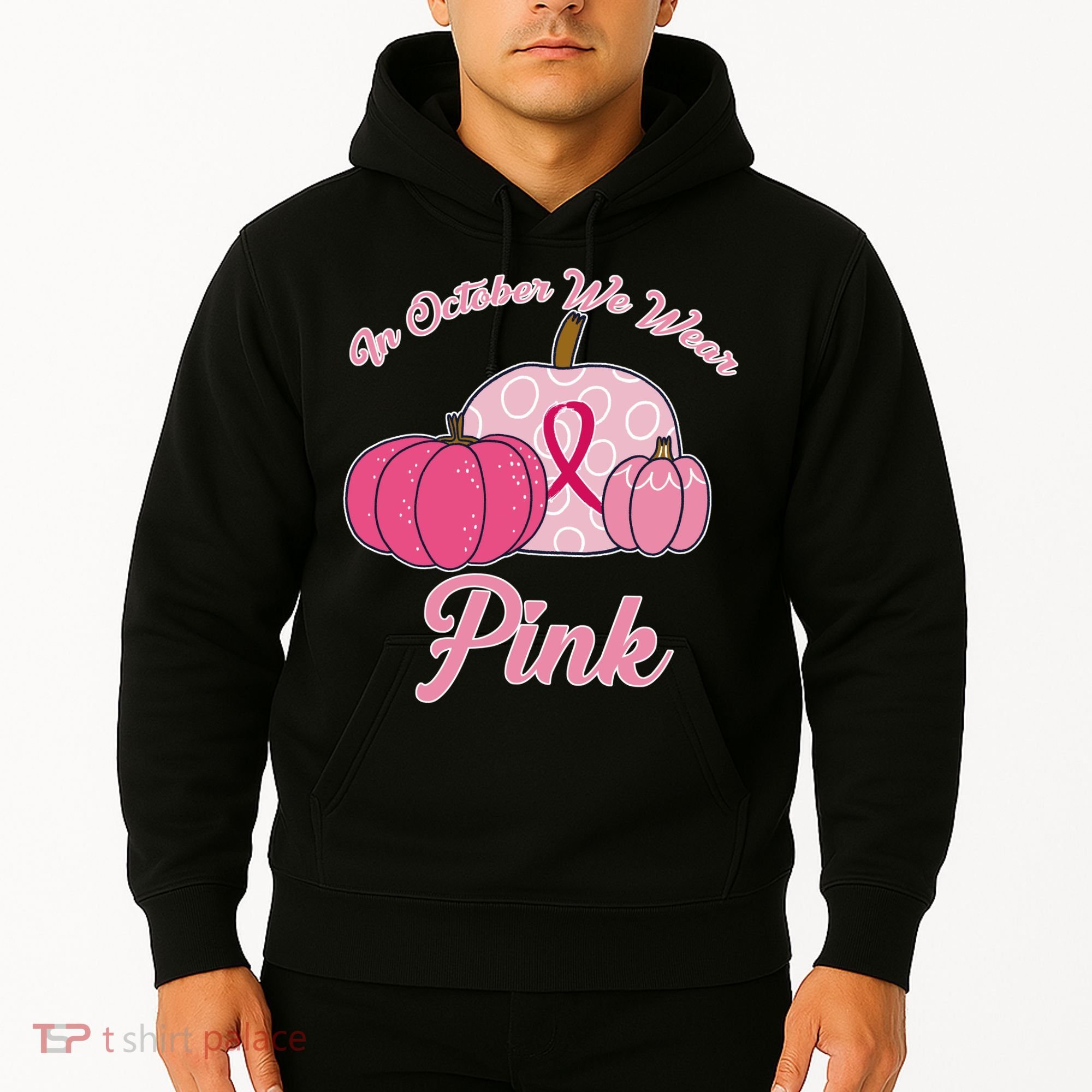 In October We Wear Pink Pumpkin Breast Cancer Hoodie