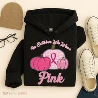 In October We Wear Pink Pumpkin Breast Cancer Hoodie thumb 4