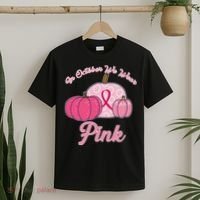 In October We Wear Pink Pumpkin Breast Cancer T-Shirt thumb 2