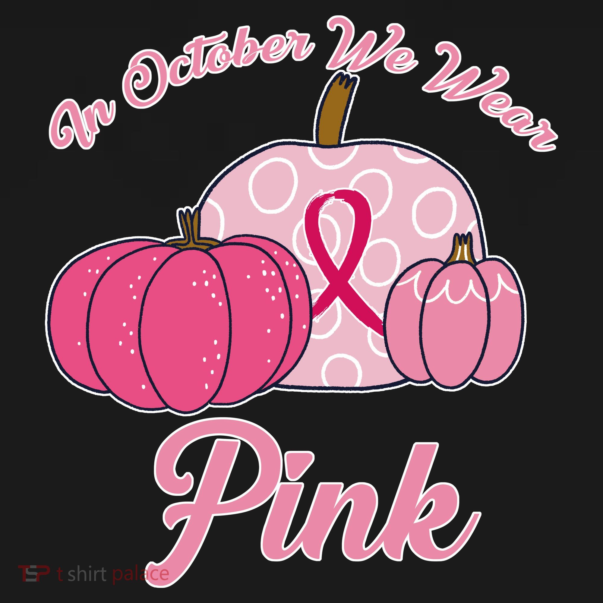 In October We Wear Pink Pumpkin Breast Cancer Coaster