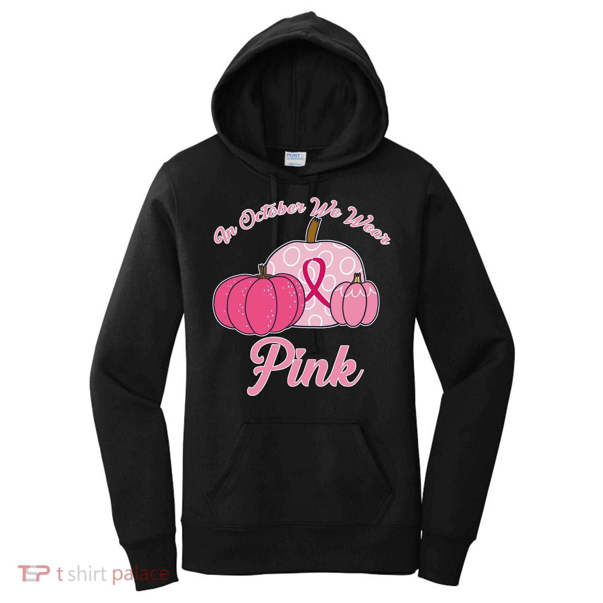 In October We Wear Pink Pumpkin Breast Cancer Women's Hoodie