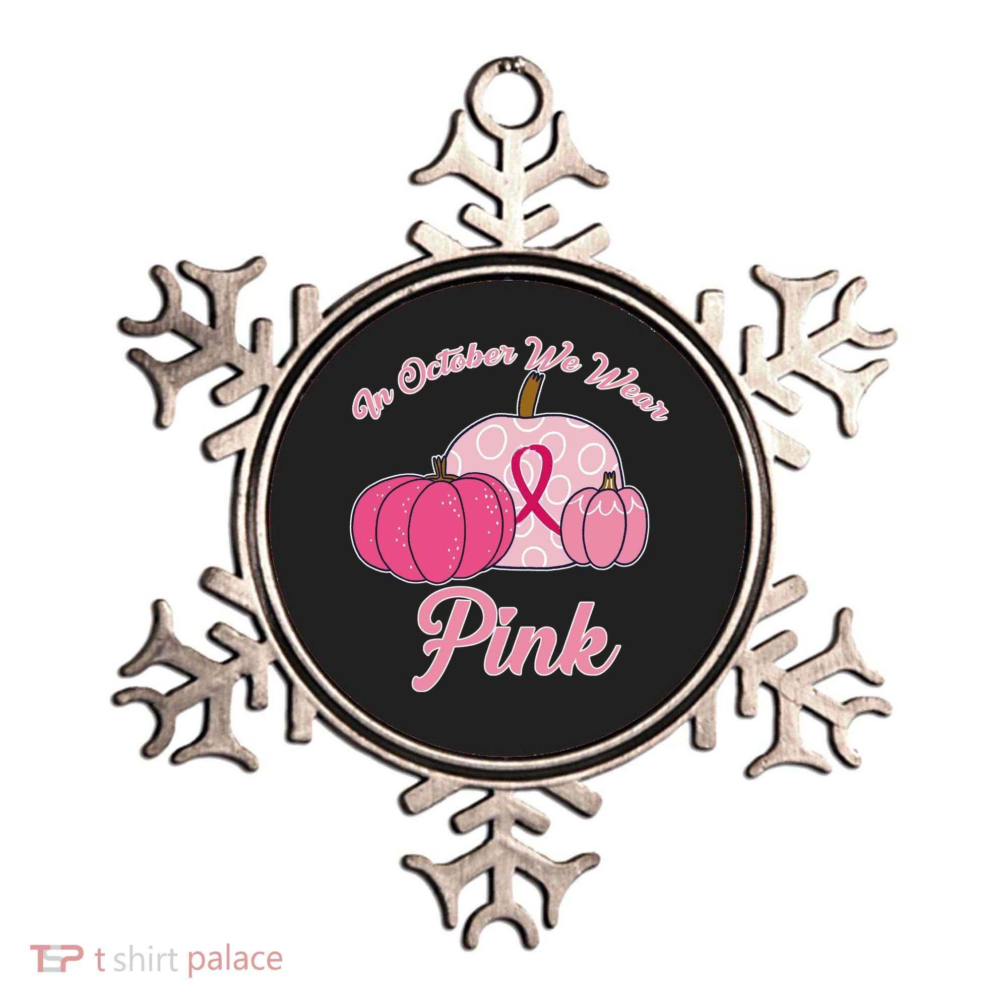 In October We Wear Pink Pumpkin Breast Cancer Ornament