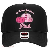 In October We Wear Pink Pumpkin Breast Cancer Hat thumb 0