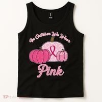 In October We Wear Pink Pumpkin Breast Cancer Tank Top thumb 2