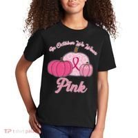 In October We Wear Pink Pumpkin Breast Cancer Kids T-Shirt thumb 2