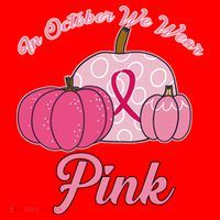 In October We Wear Pink Pumpkin Breast Cancer Santa Hat thumb 1