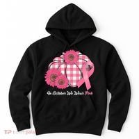 In October We Wear Pink Pumpkin Breast Cancer Plaid Hoodie thumb 0