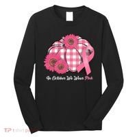 In October We Wear Pink Pumpkin Breast Cancer Plaid Long Sleeve Shirt thumb 0
