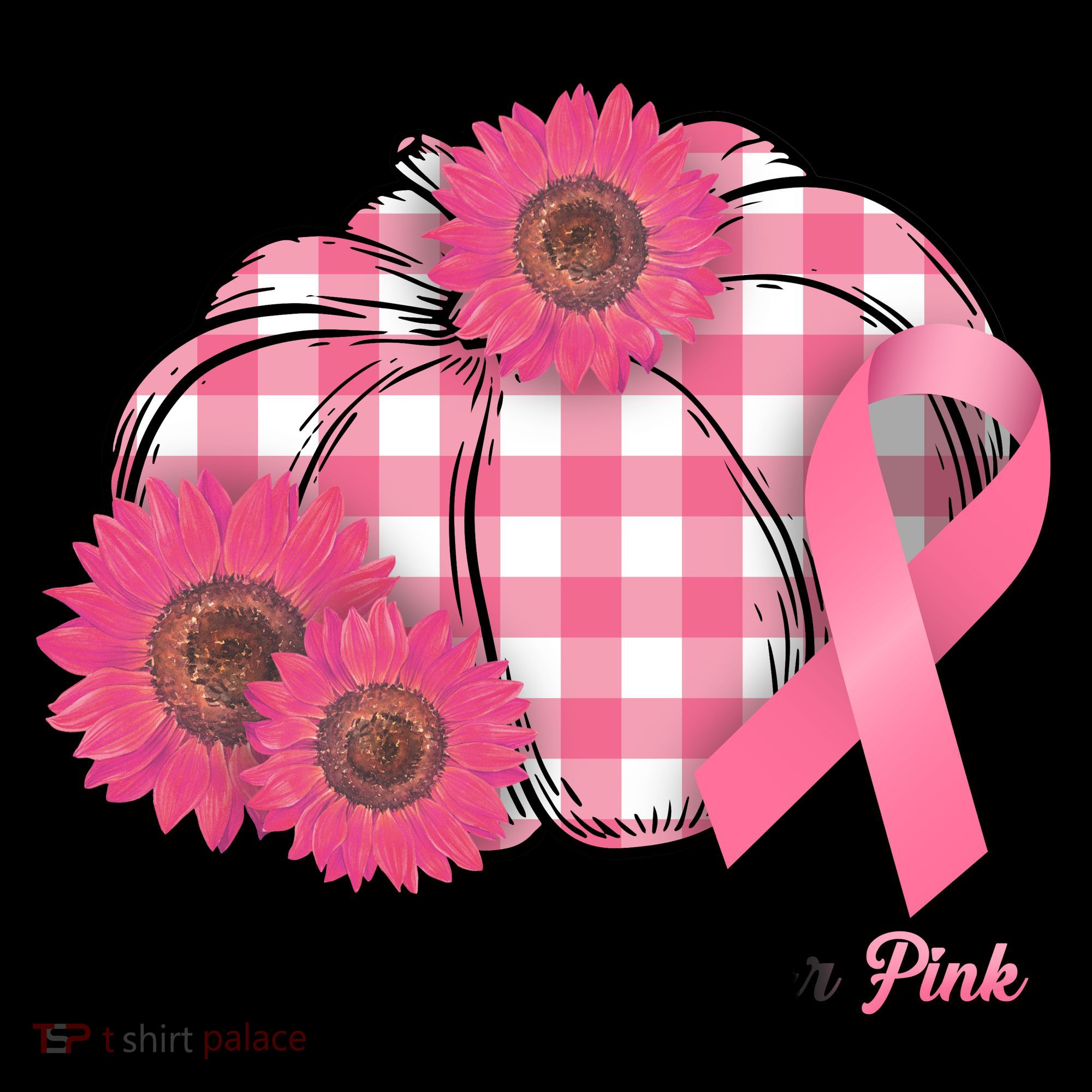 In October We Wear Pink Pumpkin Breast Cancer Plaid Coffee Mug