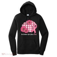 In October We Wear Pink Pumpkin Breast Cancer Plaid Women's Hoodie thumb 0