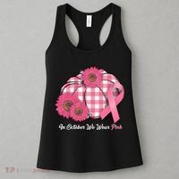 In October We Wear Pink Pumpkin Breast Cancer Plaid Women's Tank Top thumb 3