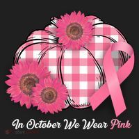In October We Wear Pink Pumpkin Breast Cancer Plaid Hat thumb 2