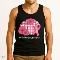 In October We Wear Pink Pumpkin Breast Cancer Plaid Tank Top thumb 3