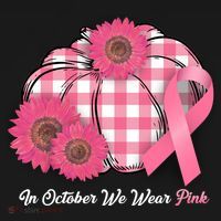 In October We Wear Pink Pumpkin Breast Cancer Plaid Women's T-Shirt thumb 6
