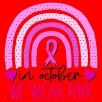 In October We Wear Pink Ribbon Rainbow Breast Cancer Awareness Santa Hat thumb 1