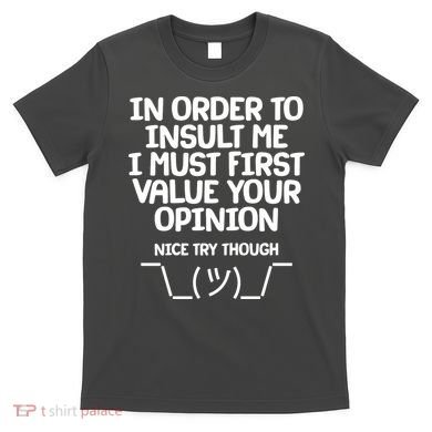 In Order To Insult Me I Must First Value Your Opinion Nice Try Though T-Shirt