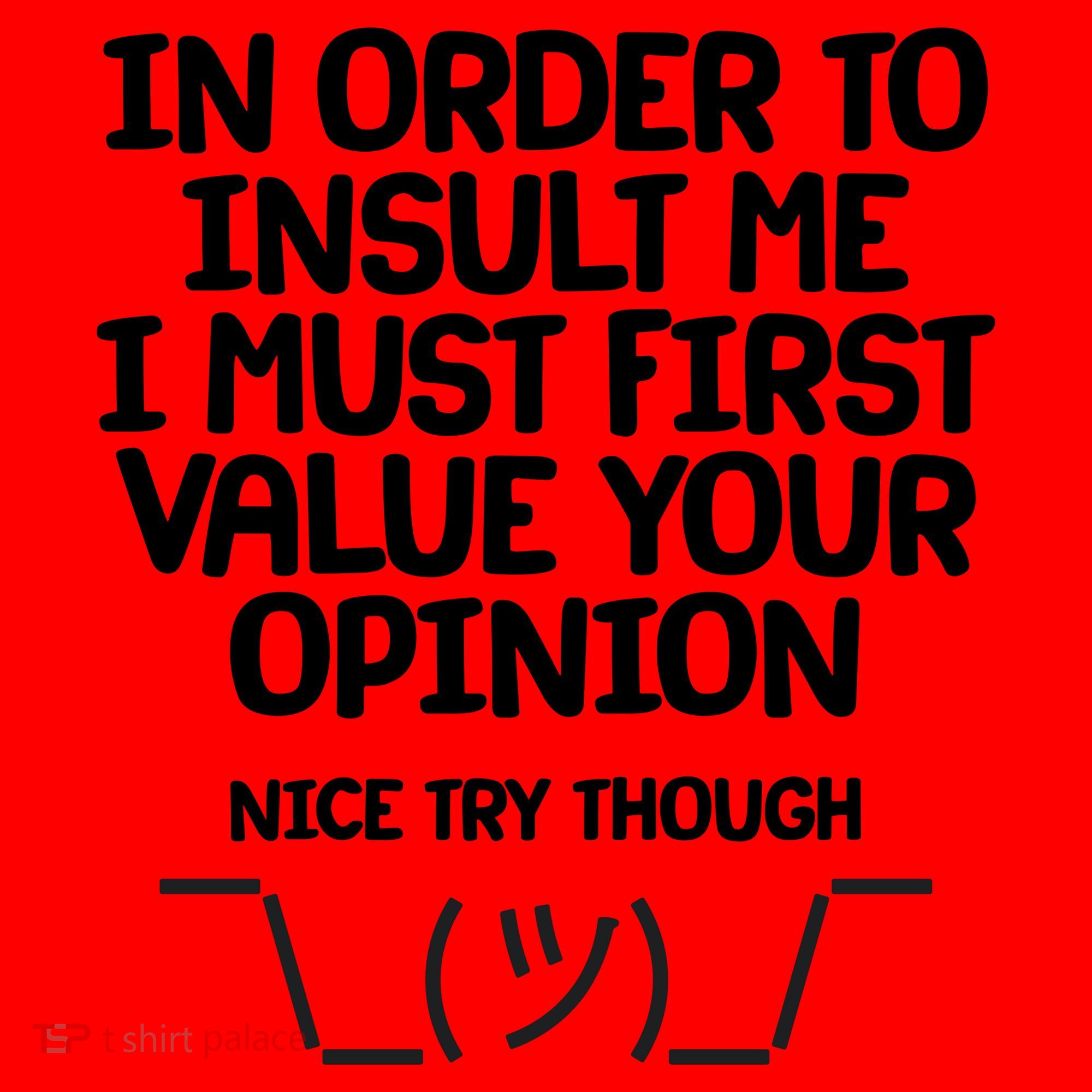 In Order To Insult Me I Must First Value Your Opinion Nice Try Though Santa Hat