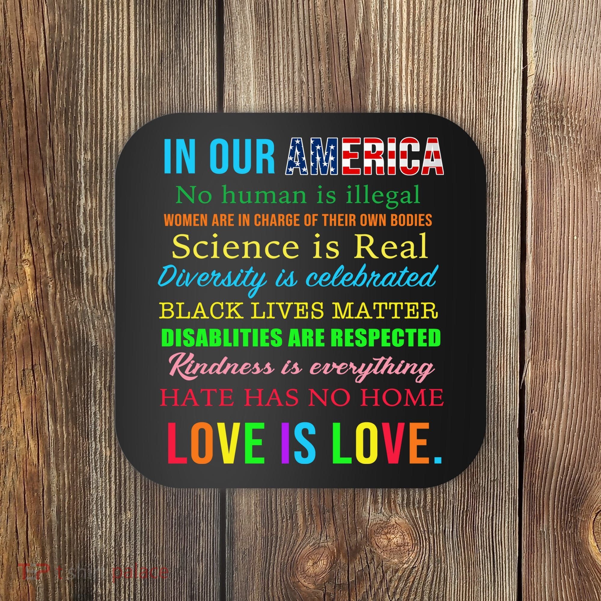 In Our America We Are Equal Coaster